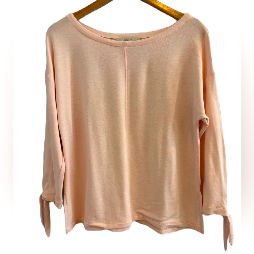 Loft Pink Rayon Blend Scoop Neck Soft Casual Top Size Medium